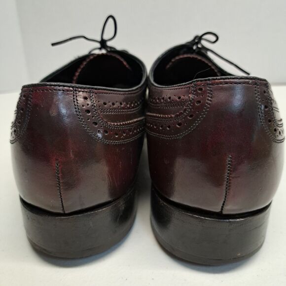 Florsheim Burgundy Leather Lace Up Retro Wingtip Oxford Men\'s 12D main image 7